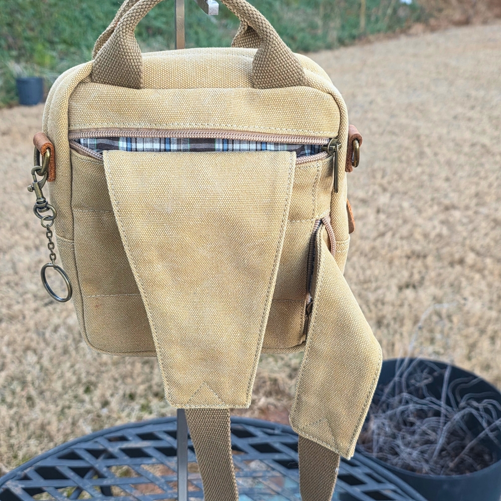 Selina‎ Vaughan Studios Canvas Mini  Backpack Crossbody Rooster Print Tan Boho - Picture 9 of 16